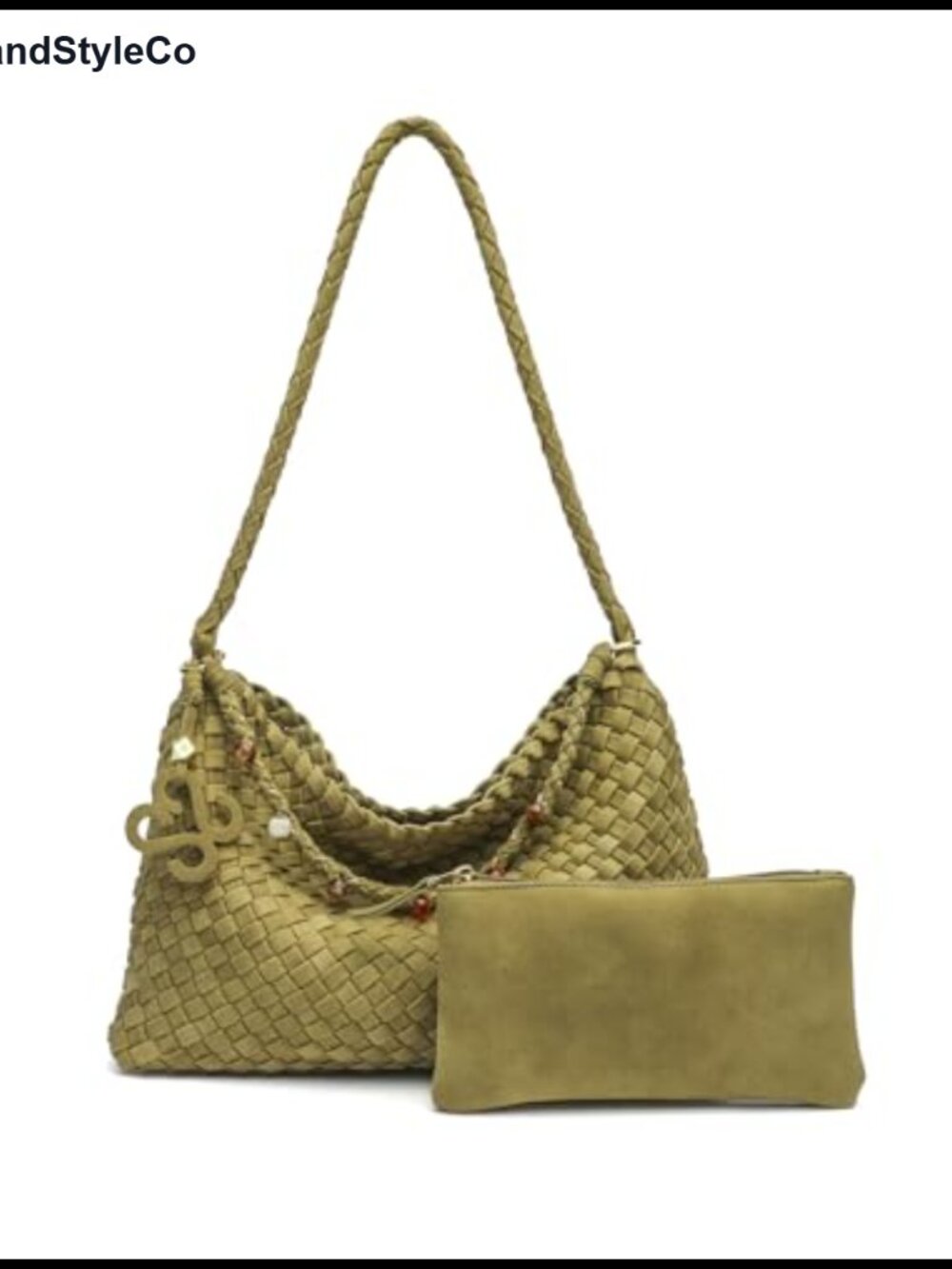 Woven Faux Suede Hobo Shoulder Bag Tote for Women Handmade